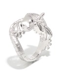 ヤモリモチーフ ダイヤモンド デザイン リング pt950 / 0.100ct / ON 0.010ct