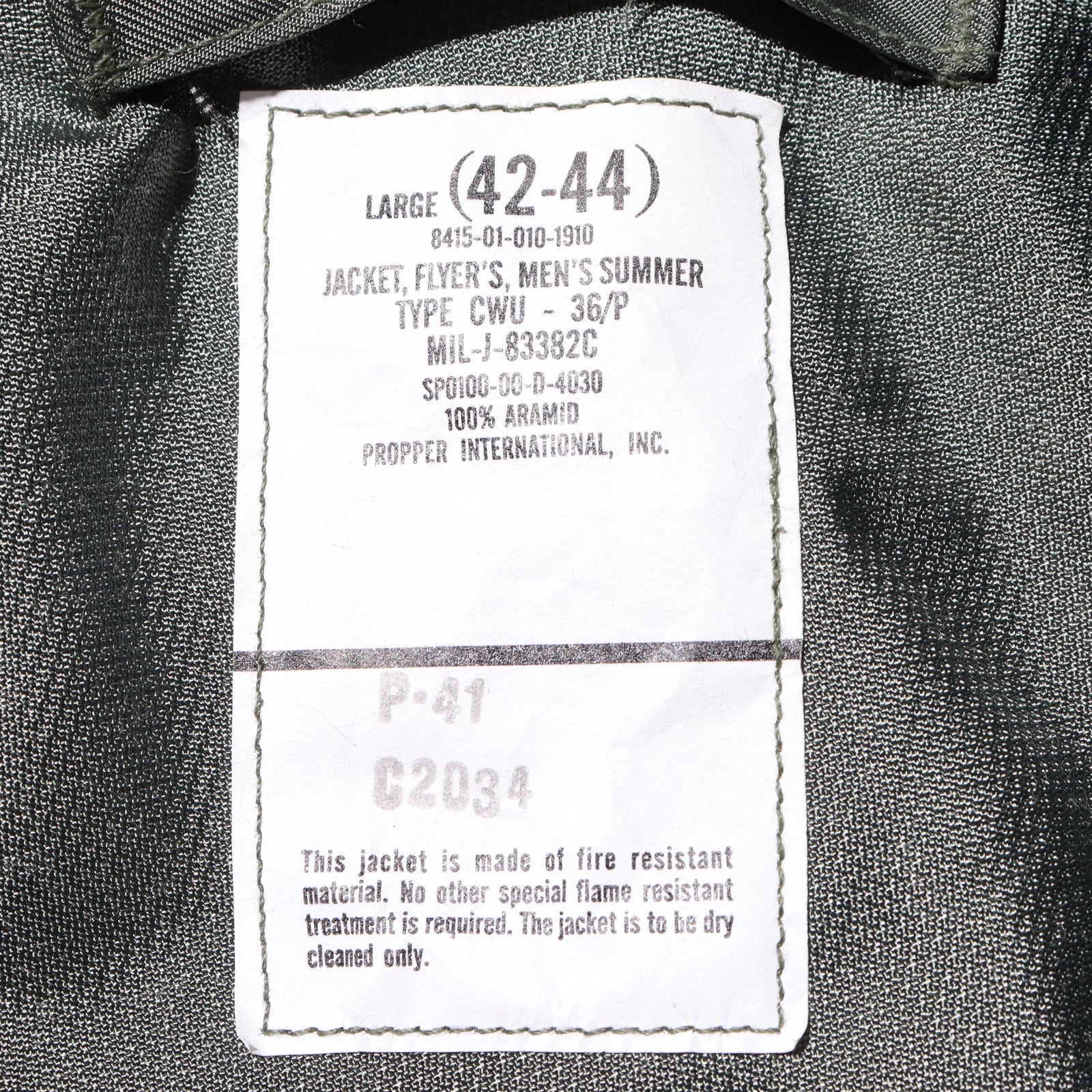 Deadstock L CWU-36/P PROPPER 米軍実物 00年 フライトジャケット
