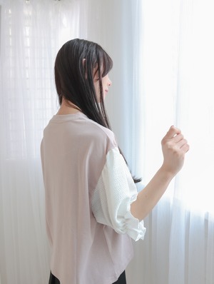 お絵描き くま 袖ジョーゼット Tシャツ
