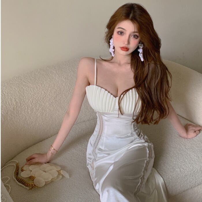 スカート サマースタンダードロングウェストドレス レトロ 夏物 ピュア ドラファッションホール93354291917