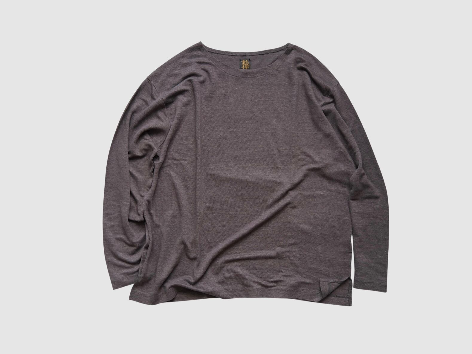 Men's BATONER” NORMANDY LINEN BASQUE SHIRT GRAY | Lapel online store