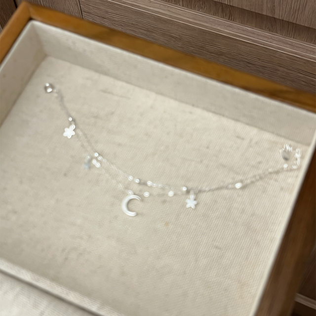 Mengシルバー星月2層ブレスレット