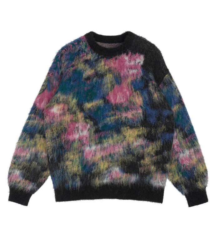 AMERI】WILTED FLOWER MOHAIR JACQUARD KNIT TOP (0125201810740