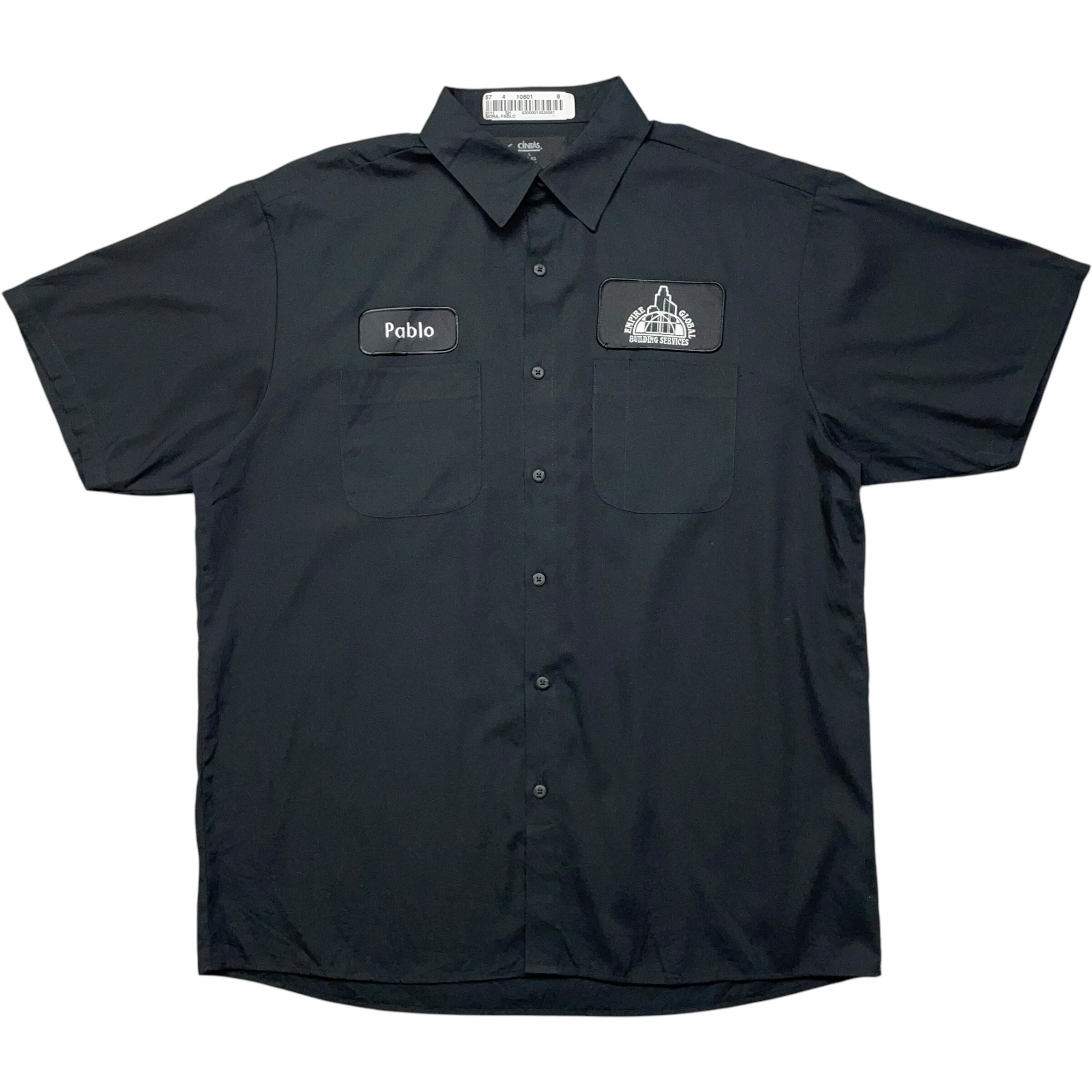 《L》 CiNTAS シンタス ワークシャツ 企業 ブラック no.6545