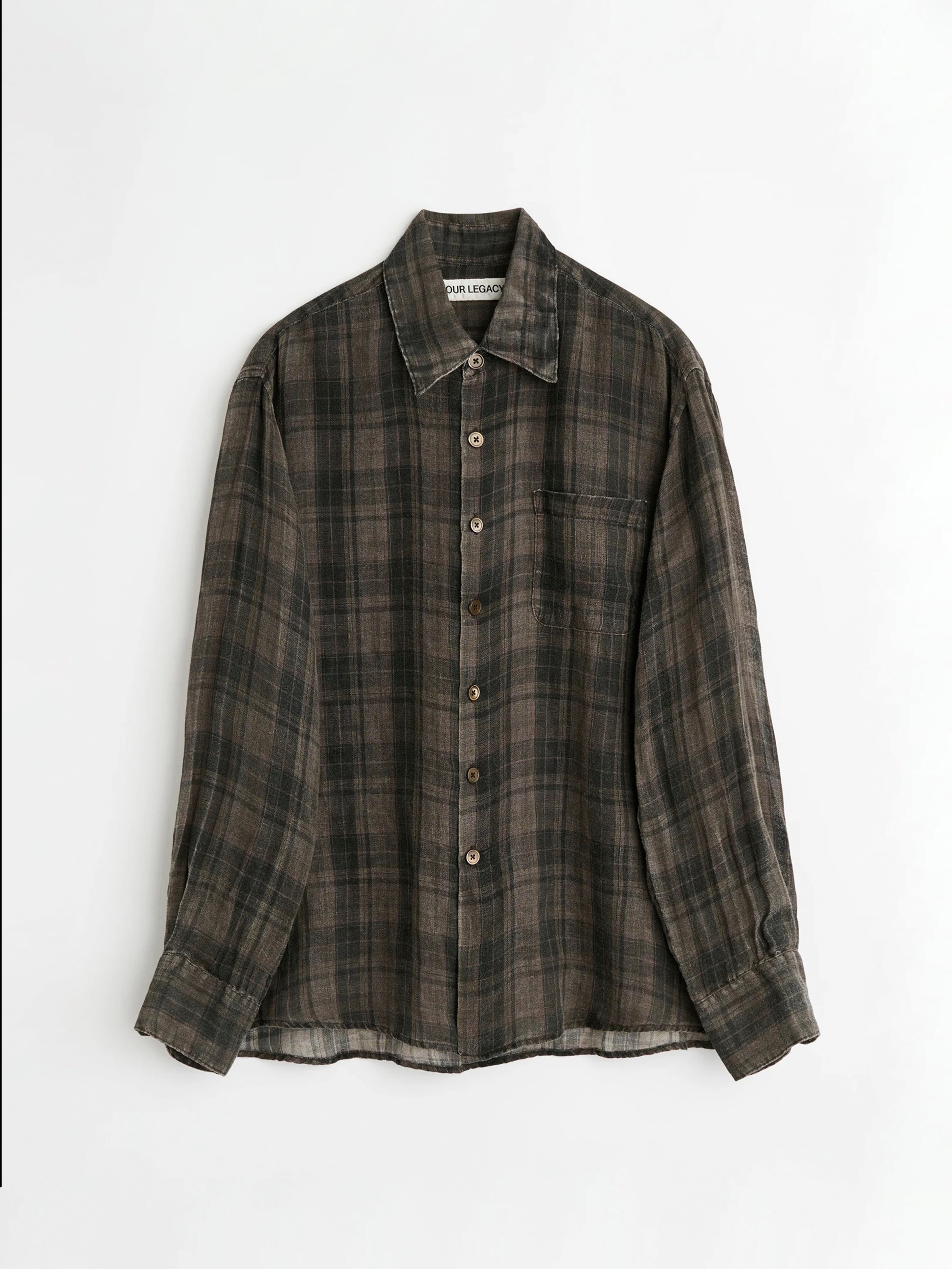 OUR LEGACY ABOVE SHIRT Penumbra Check Sheercoat Linen M2262AP OUR LEGACY ABOVE SHIRT Penumbra Check Sheercoat Linen M2262AP
