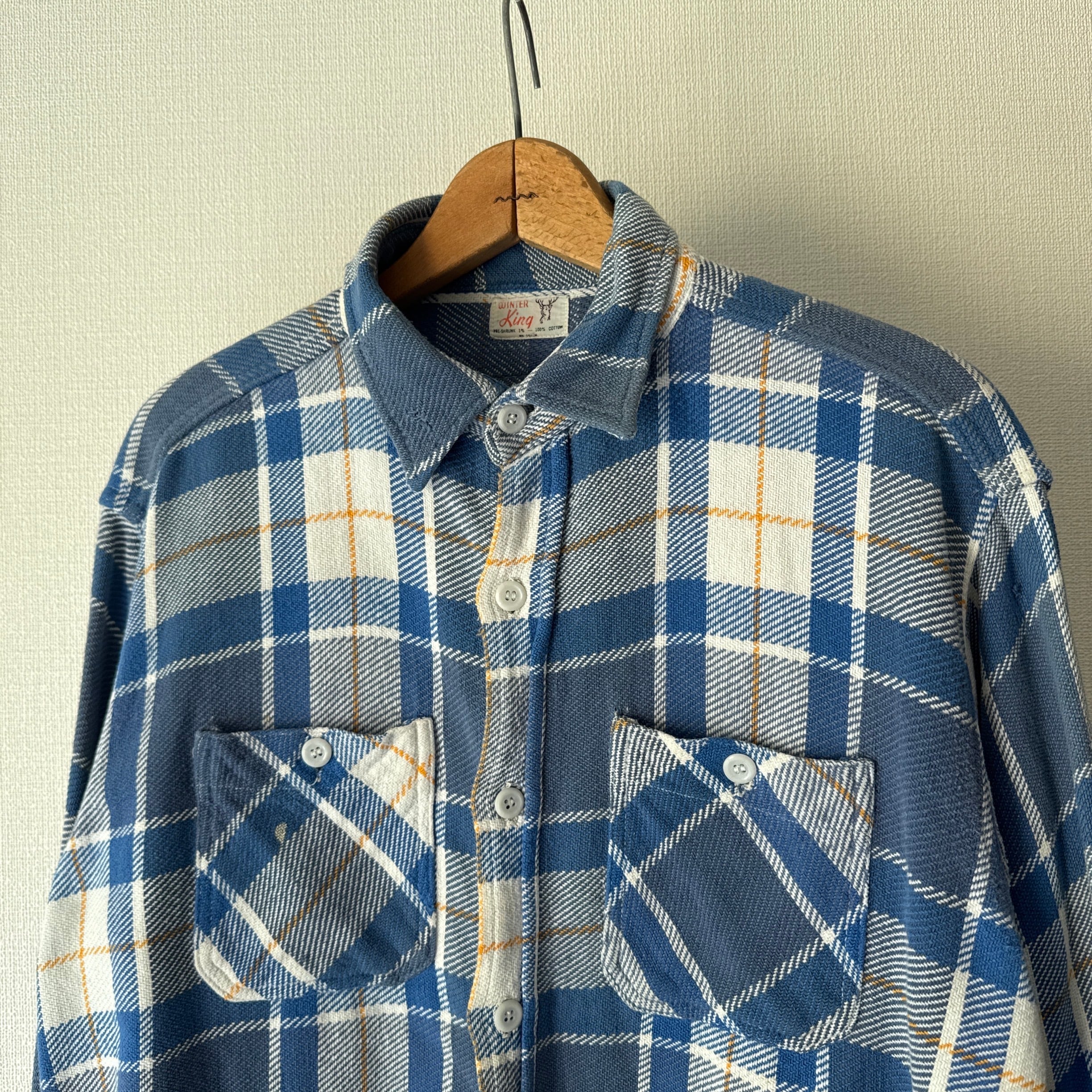 50's~60's Winter King Cotton Flannel Shirt ヘヴィネル ネルシャツ