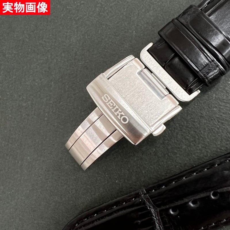 SEIKO セイコー 時計ベルト 20mm ワニ革 クロコダイルバンド L0H7011J9 Dバックル付き PRESAGE プレザージュ純正 ブラック  | 栗田時計店(1966年創業の正規販売店) powered by BASE