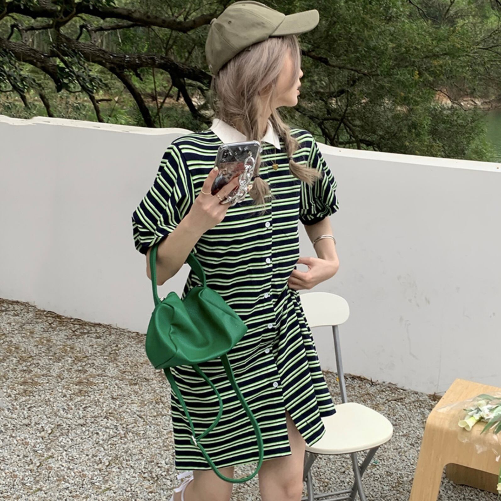 送料無料 グリーン コーデに ポロ ミニ ワンピース チュニック ボーダー パフ袖 ポワン カジュアル 着回し 学生 レトロっぽ Lamitte Deco トレンド 韓国ファッション ショップ Base店 送料無料 グリーン コーデに ポロ ミニ ワンピース チュニック ボーダー パフ袖 ポワン カジュアル 着回し 学生 レトロっぽ Lamitte Deco トレンド 韓国ファッション ショップ Base店