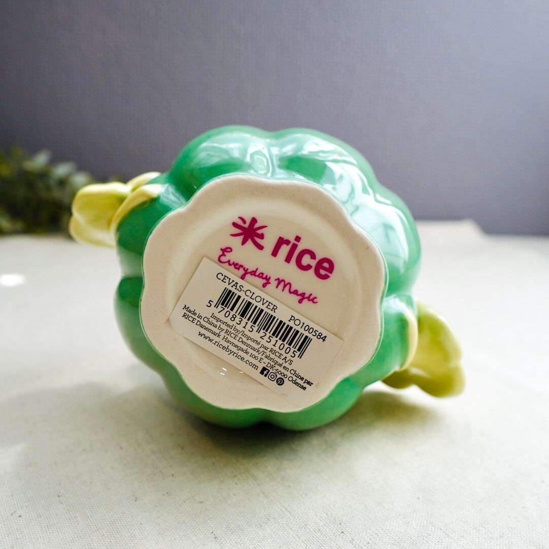 セラミックベース クローバー【rice】花瓶 | Forest cat