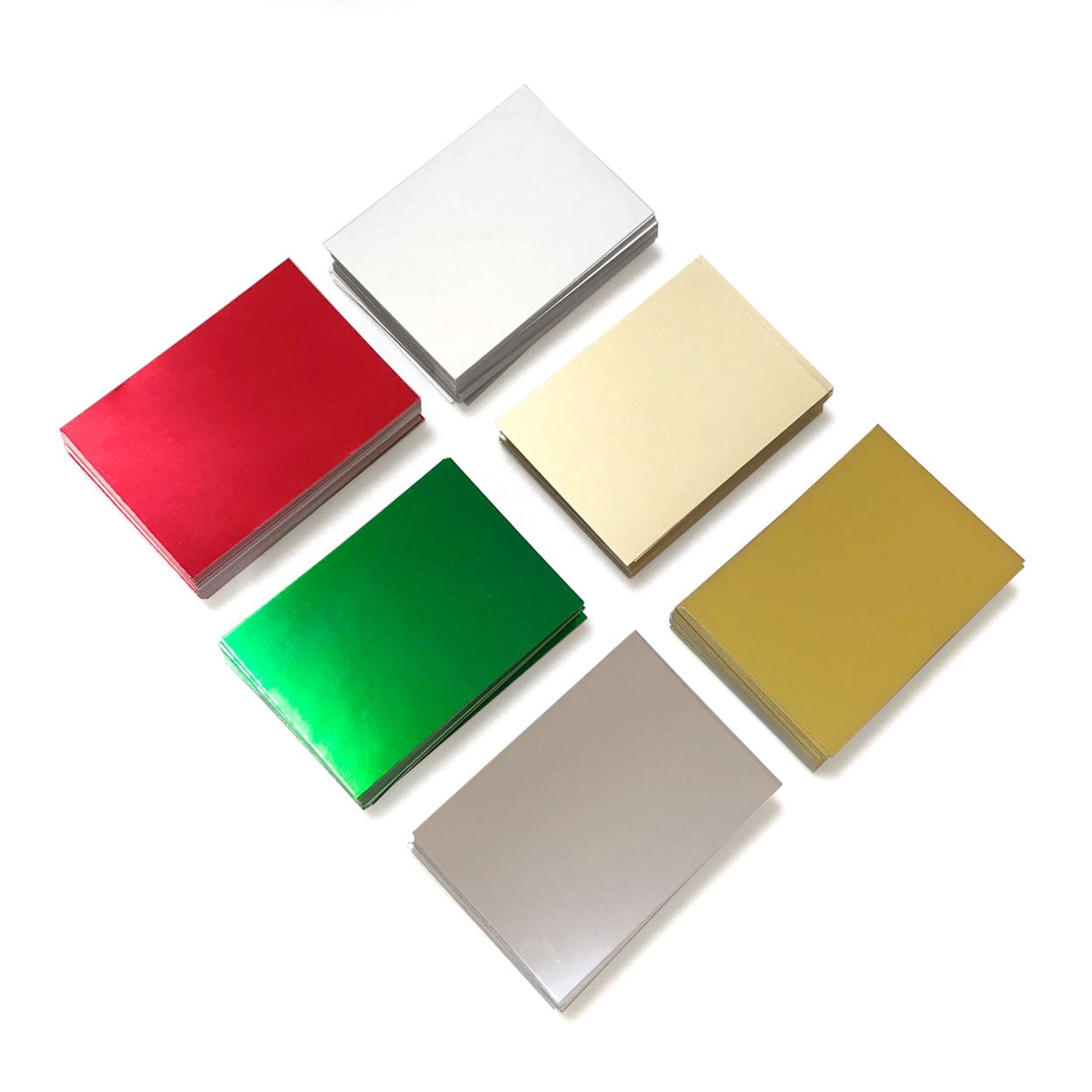 ☆キラピカ☆ クリスマスカラーのカード 台紙Lサイズ 47×67mm(100枚)