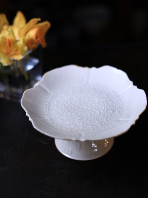 AS　前田麻美　灰青釉稜花コンポート