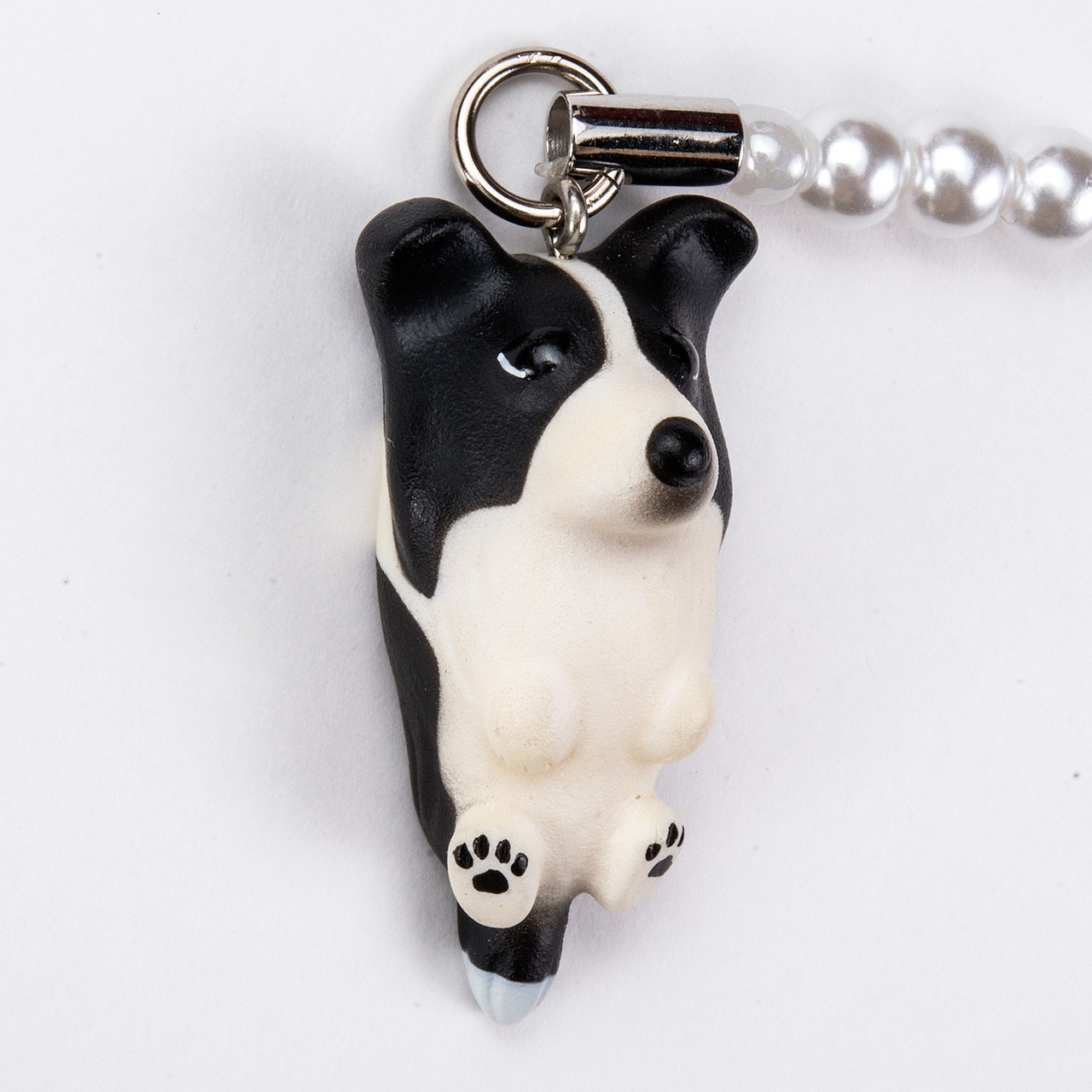 Dog 92 Border Collie ボーダーコリー ブラックホワイト ビーズ ストラップ DN-3801