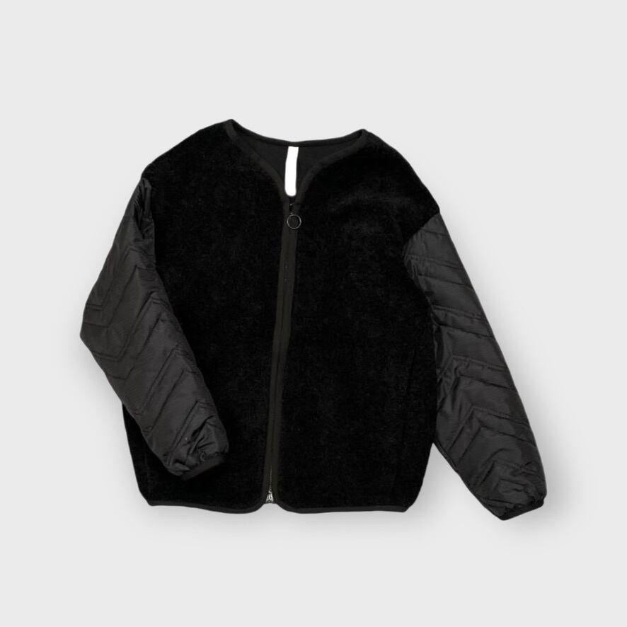 〈 MOUN TEN. 24AW 〉 quilt x boa blouson / black