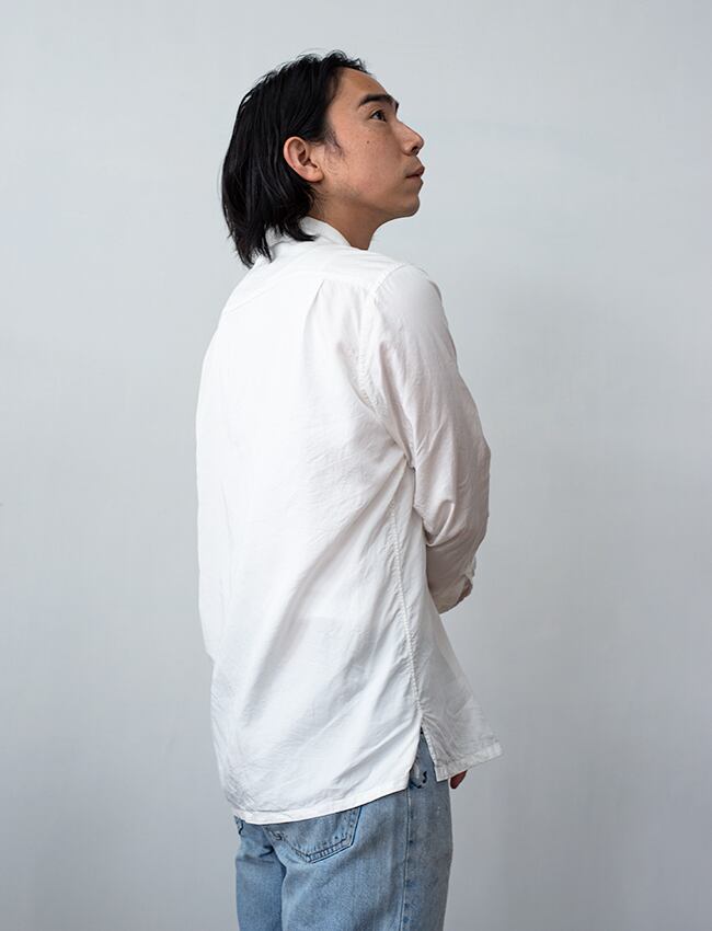 aulico : OPEN COLOR SHIRT / WHITE