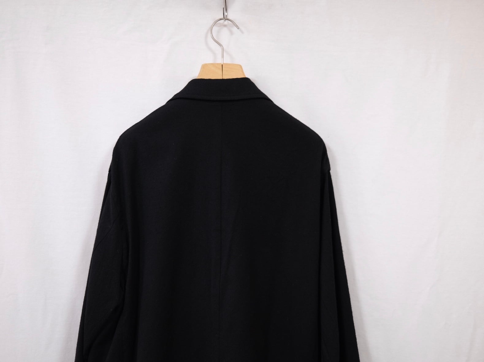ULTERIOR” WASHED WOOL SILK TWILL 2B JKT Black” | Lapel online store