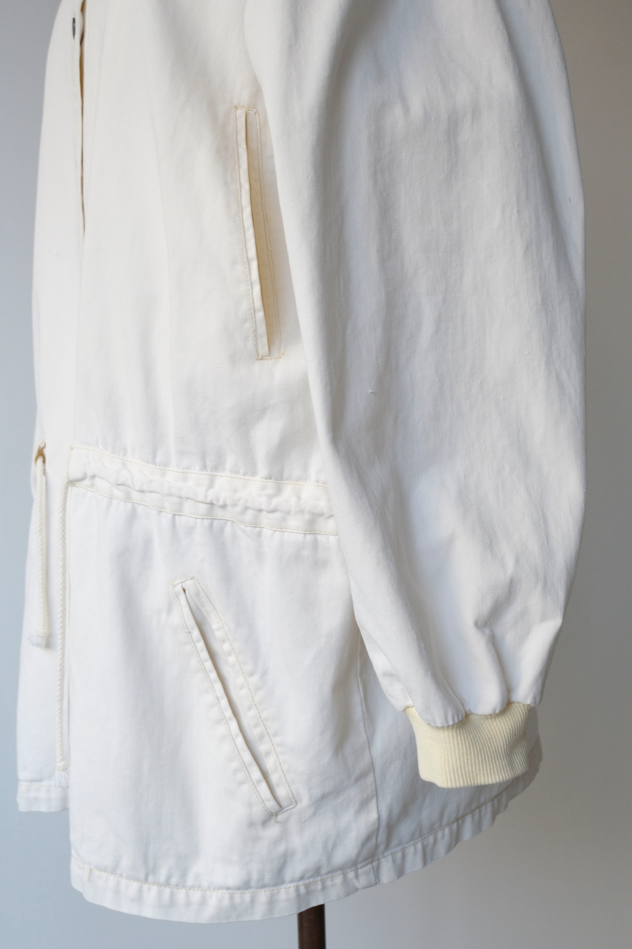 White Cotton Parka / Back Logo "PLANET"