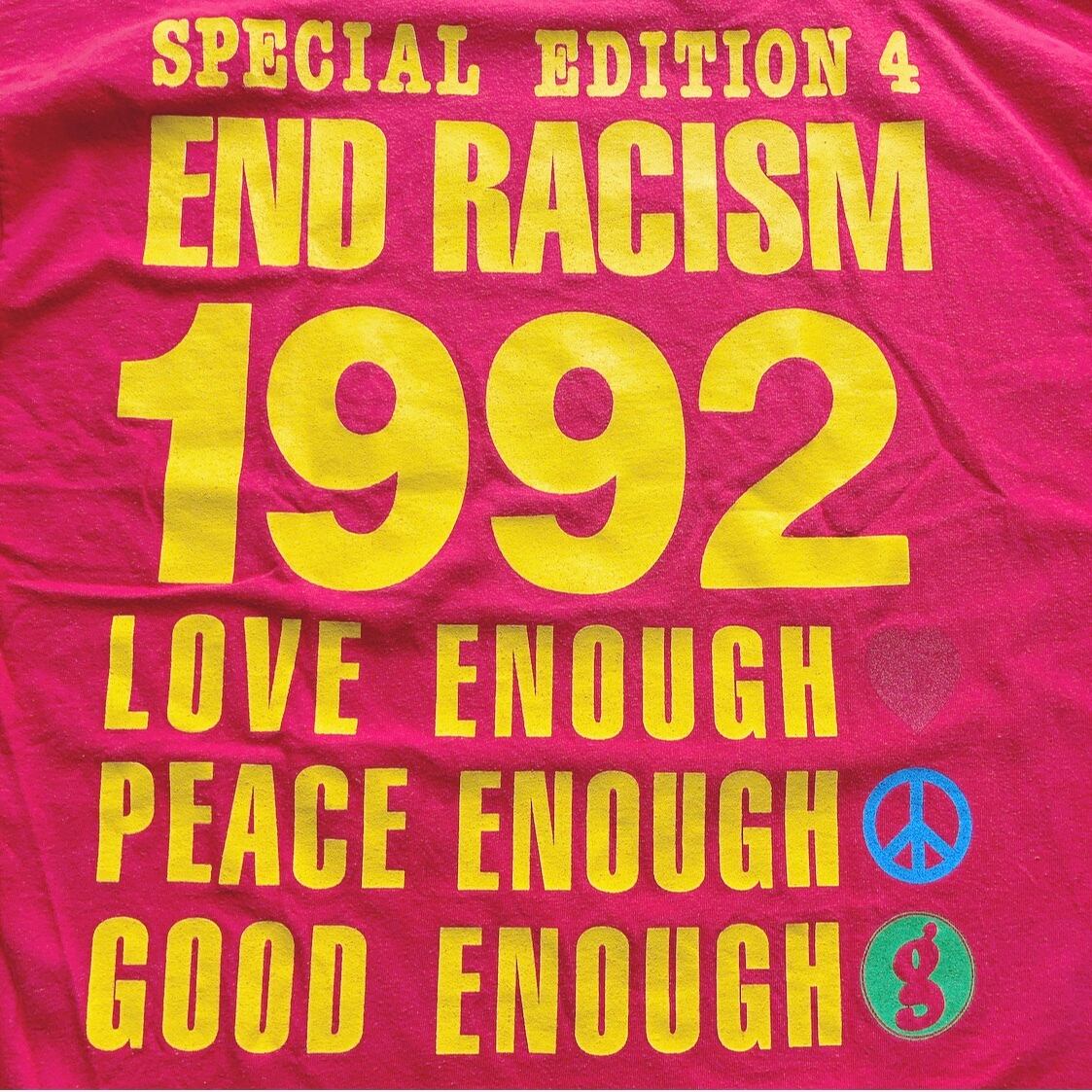 90s good enough END RACISM ラスタ グラムg Tシャツ 赤 表記 (XL ...