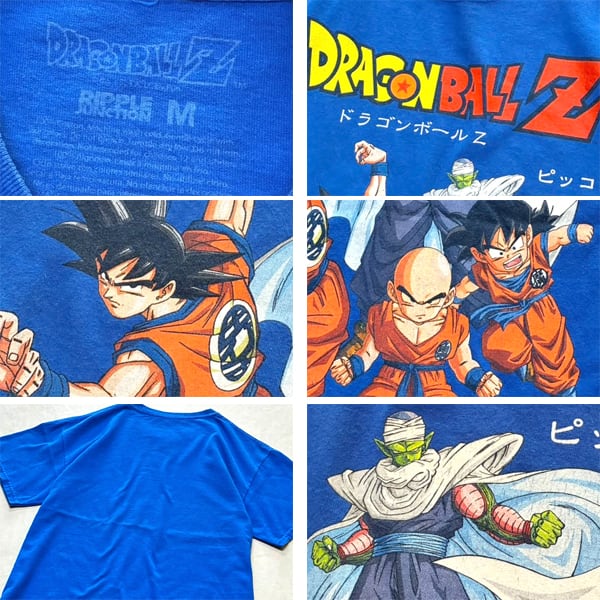 1点物◇孫悟空ドラゴンボールZ青プリントTシャツ古着メンズML