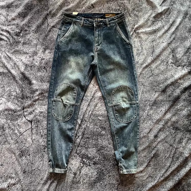 patchwork slightly elastic cropped harem pants(GV130)