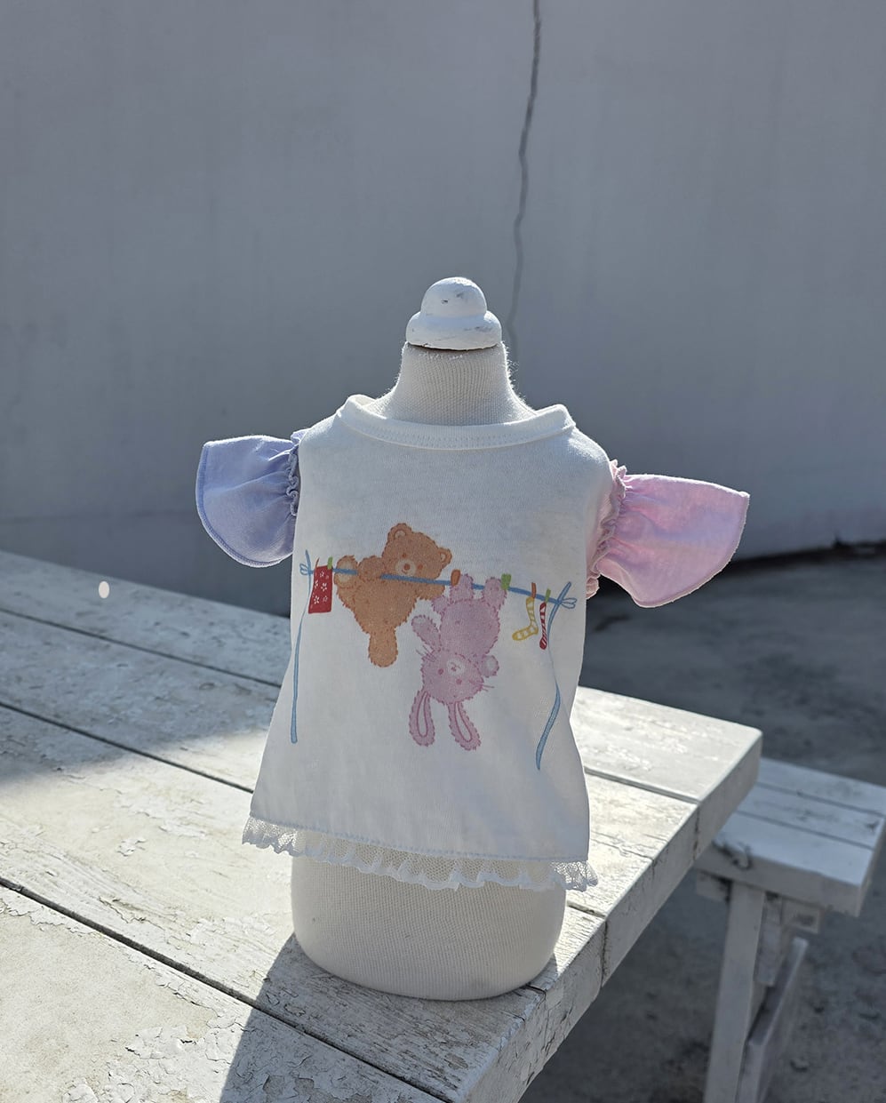 予約【eomuk】Laundry Bear Rabbit Frill Tee