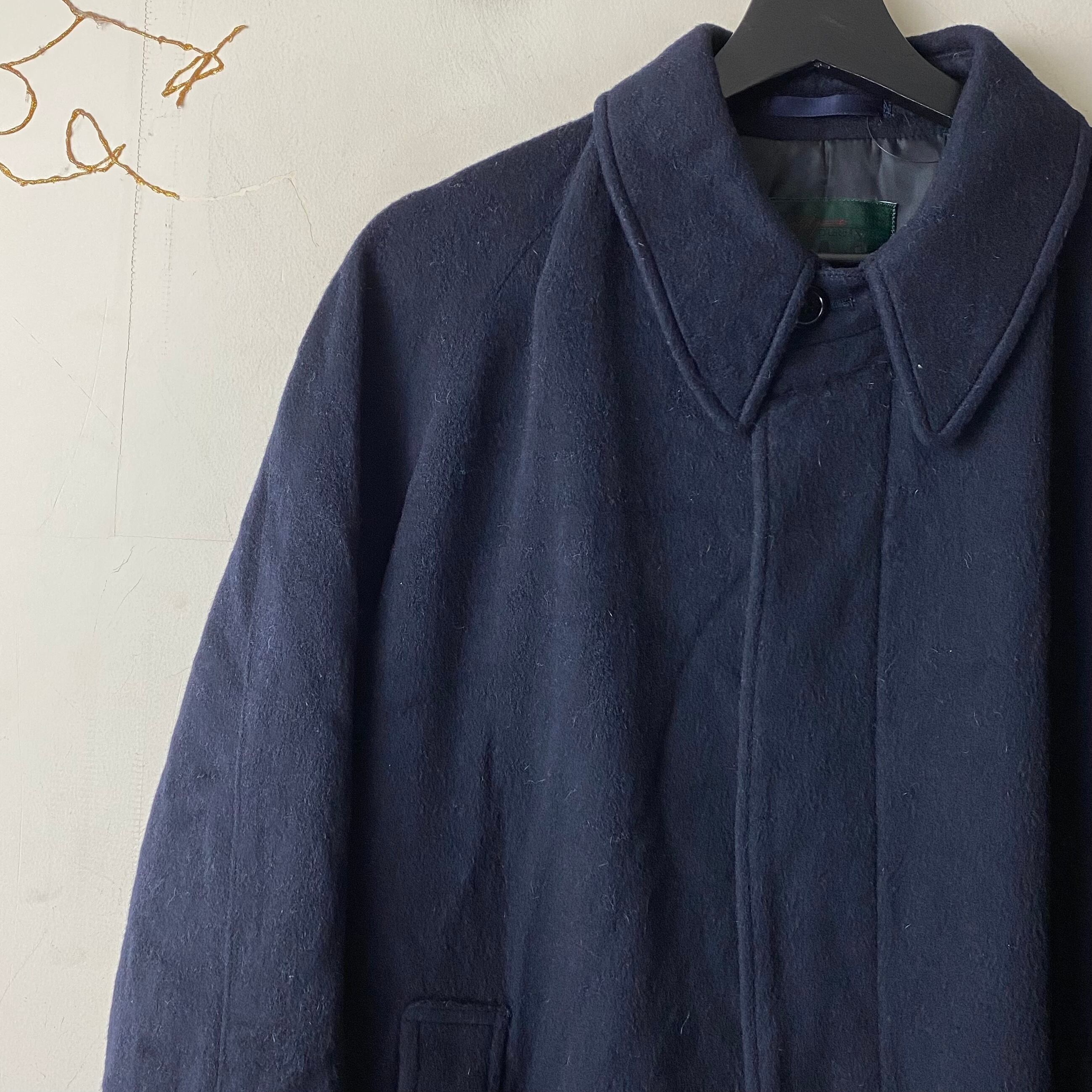 A.A.R YOHJI YAMAMOTO dark navy wool A-line balmacaan coat | NOIR