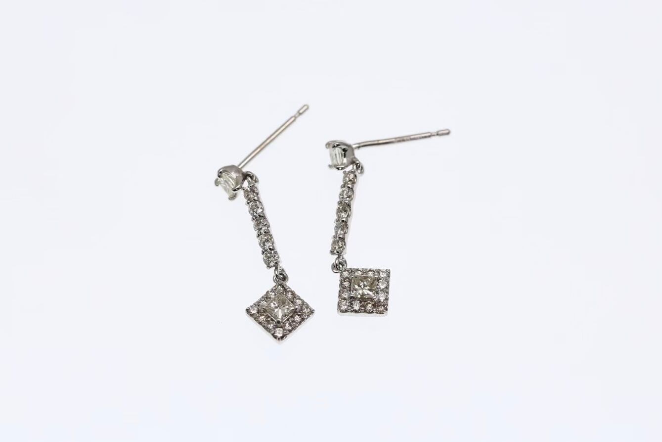 K18WG ダイヤモンド ピアス K18WG 0.56ct ダイヤモンドピアス ○ | Pay ID