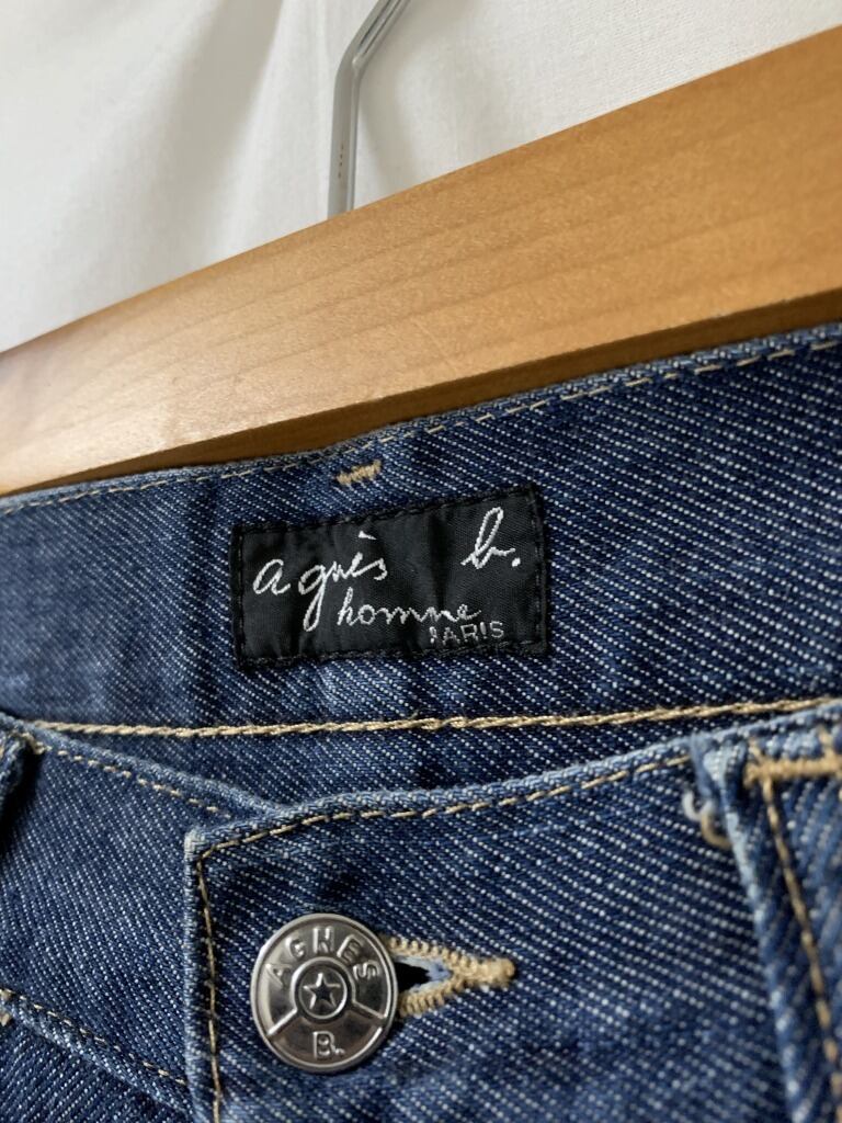 1990's Straight Silhouette Design Denim Pants "agnès b."