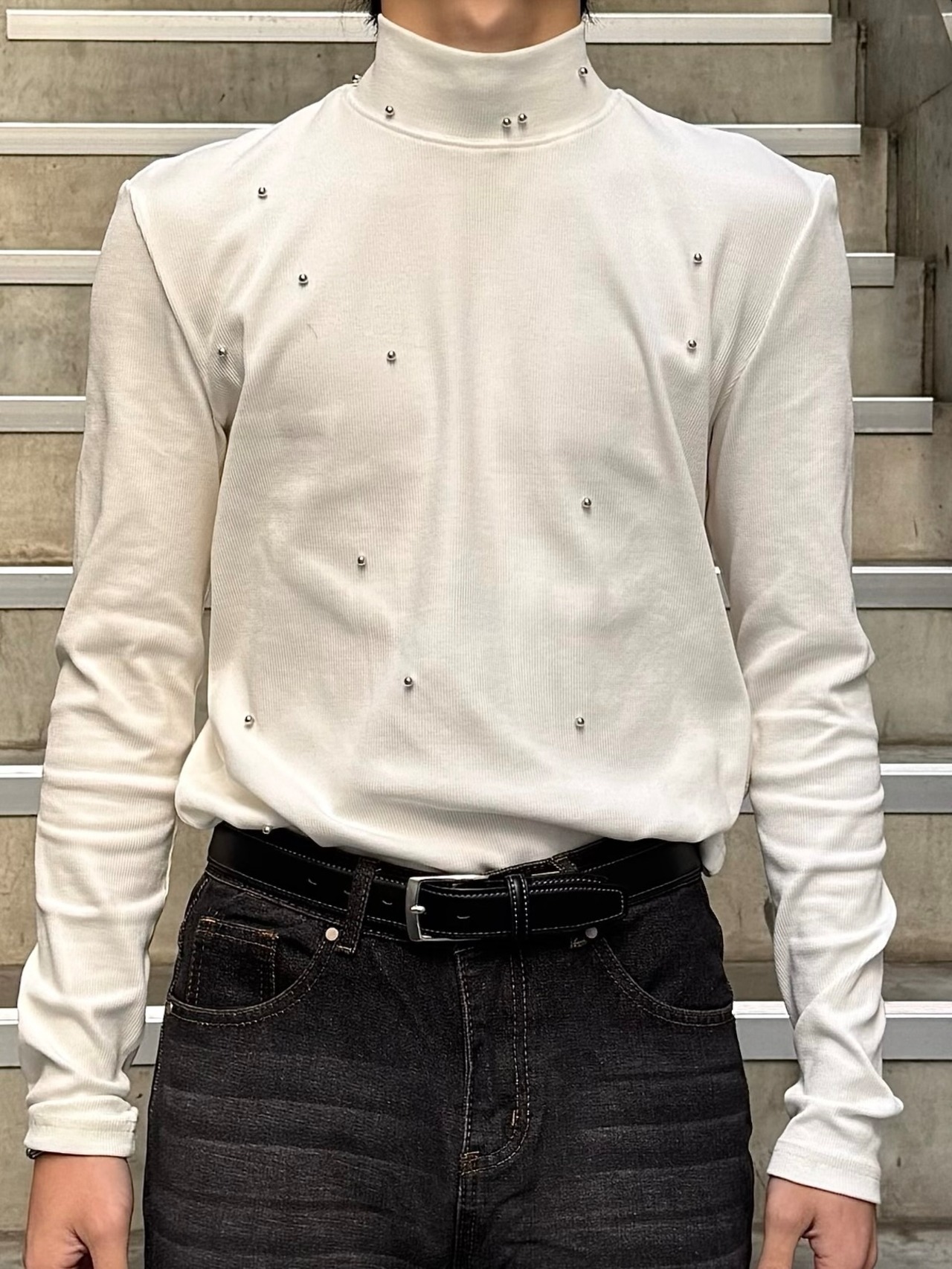【ALUDE SELECT】slime status mock neck(2color)