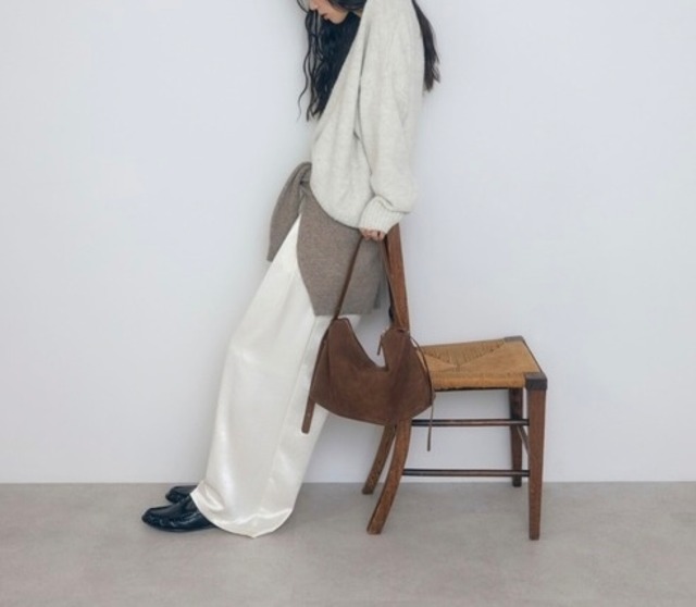 (一部予約)【本革&スエード】サイドアジャストショルダーバッグ