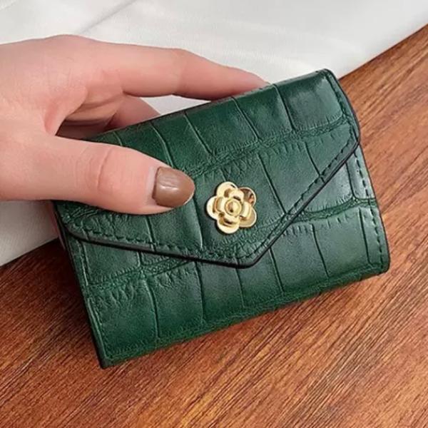 グリーンの花柄❤️ミニ財布❤️財布❤️カードケース❤️ハンドメイド