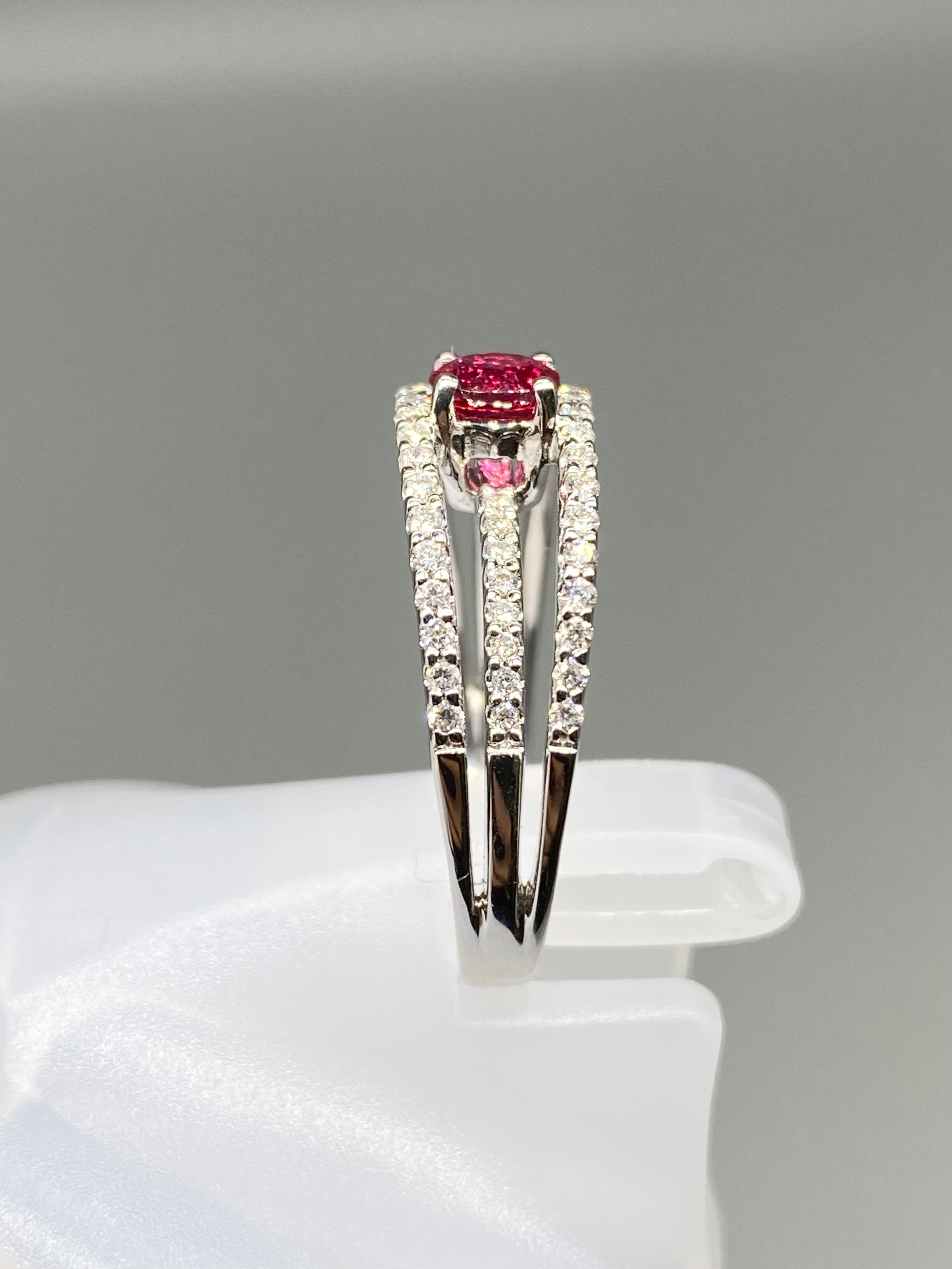 ルビー 0.53ct / ダイヤモンド 計0.41ct 18K750 リング【リフレッシュ
