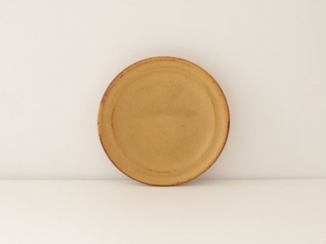 菅谷太良　リム皿（４寸） イエロー