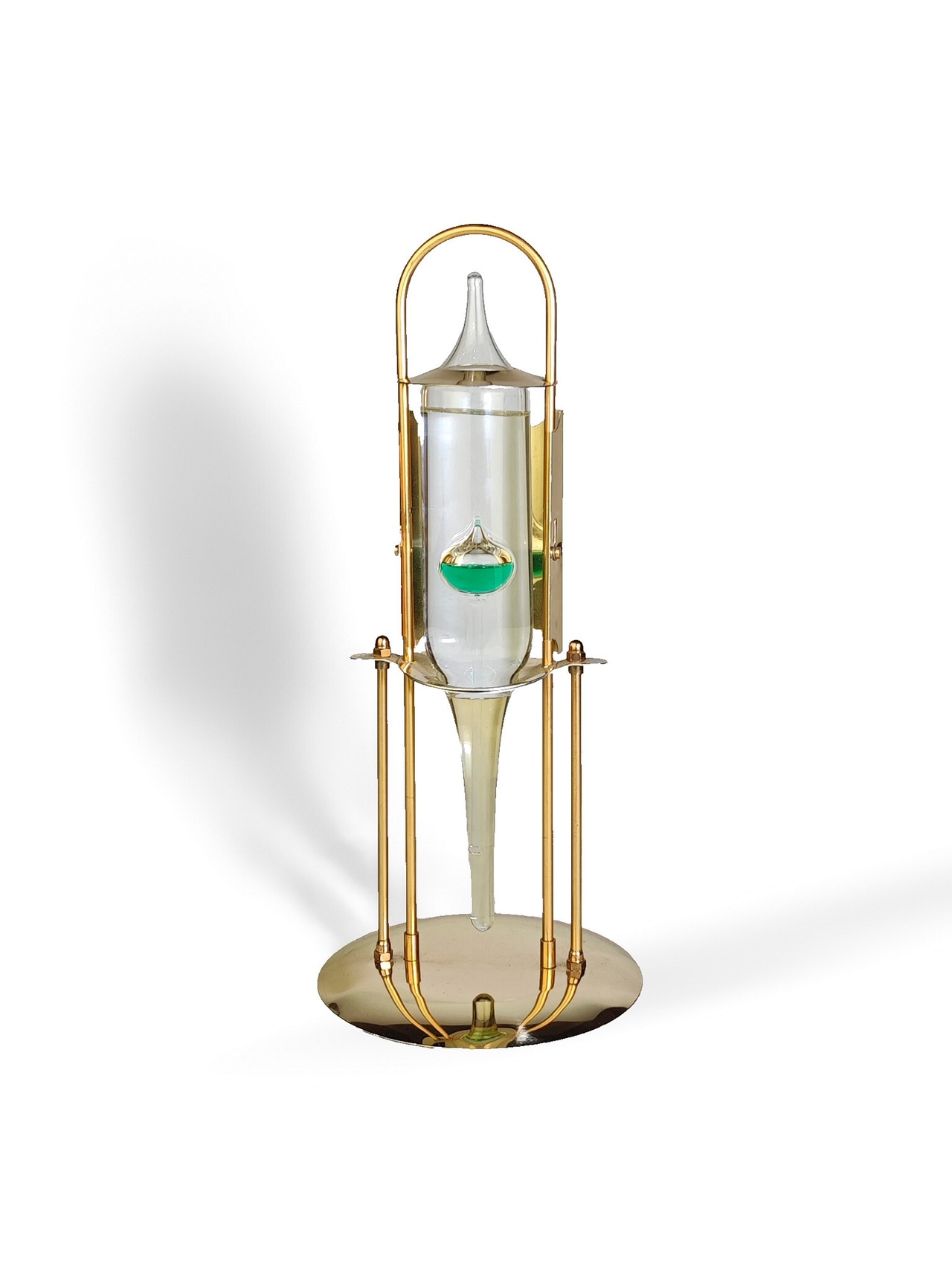 ヴィンテージ雑貨 真鍮スタンド付きガリレオ温度計