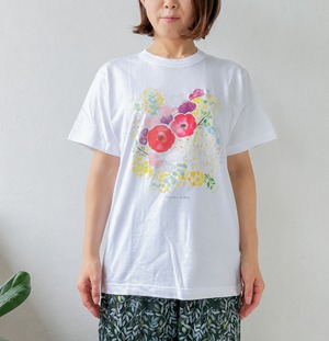 水彩画を着るTシャツ　「春を待ってる」