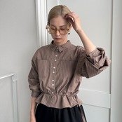 【受注予約1週間】Sidetie Back Logo Stripe SH/moca