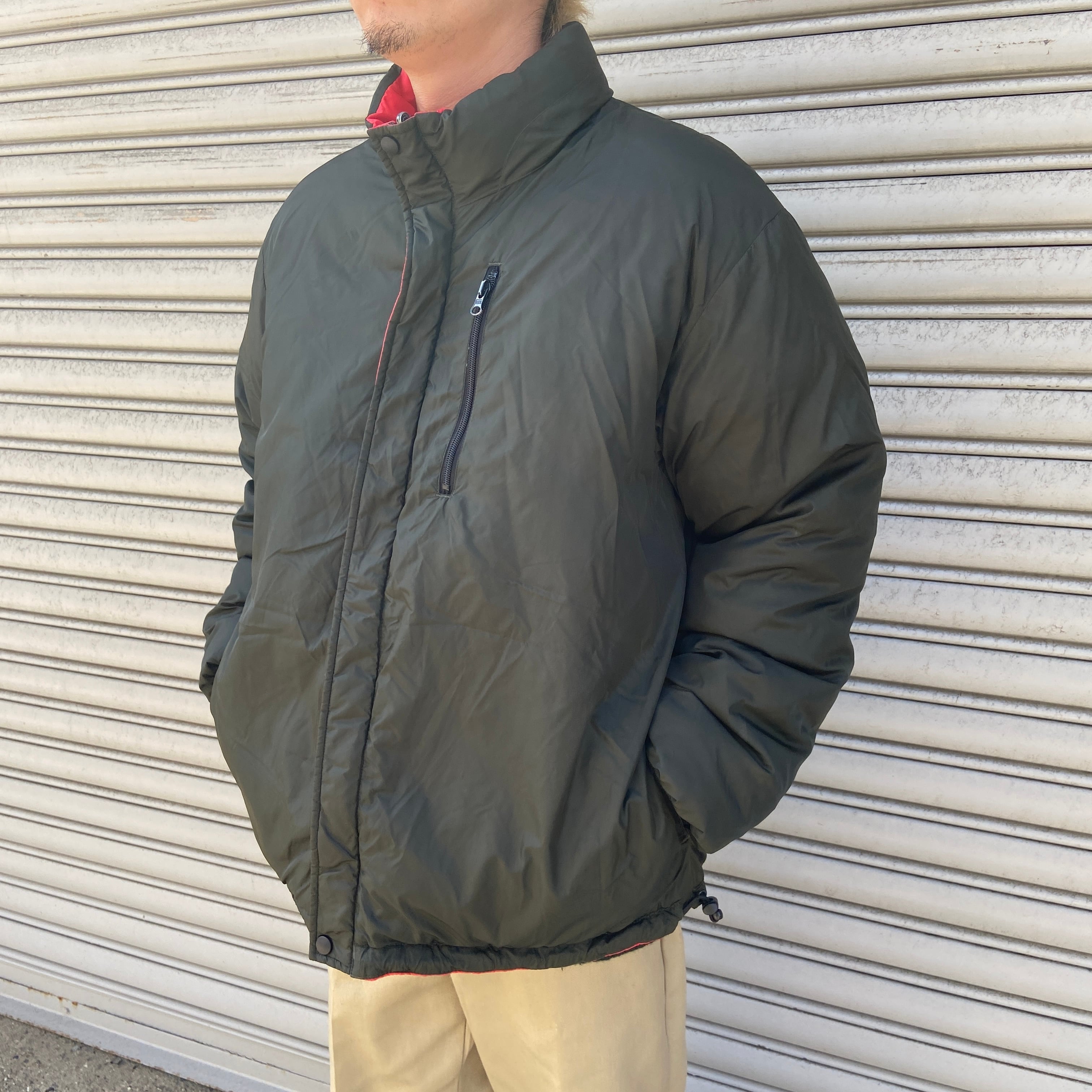 90s LANDS'END 中綿入りダウンリバーシブルブルゾン ナイロン L 90s LANDS'END 中綿入りダウンリバーシブルブルゾン ナイロン L
