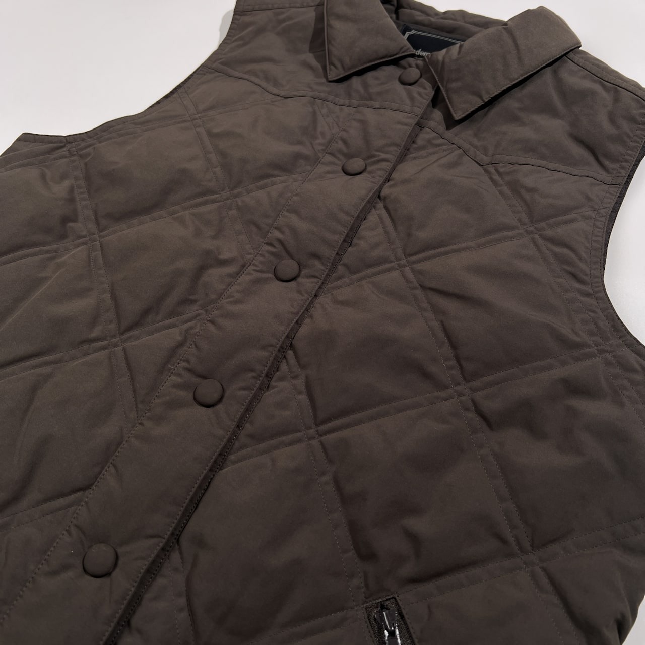 美品 Mademoiselle NON NON マドモアゼルノンノン キルティング ライト ダウンベスト サイズ 40 L /ダークブラウン系/パパス/日本製