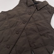 美品 Mademoiselle NON NON マドモアゼルノンノン キルティング ライト ダウンベスト サイズ 40 L /ダークブラウン系/パパス/日本製