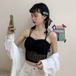 ✞ キャミソールソリッド カラーレース♬カワイイ♥バックオフショルダートップス ソリッドカラー ✞ゴスロリ SM ミリ 甘ロリ クラロリ 和ロリ エレガント 黒ロリ 姫ロリ 華ロリ BB-BB4928942