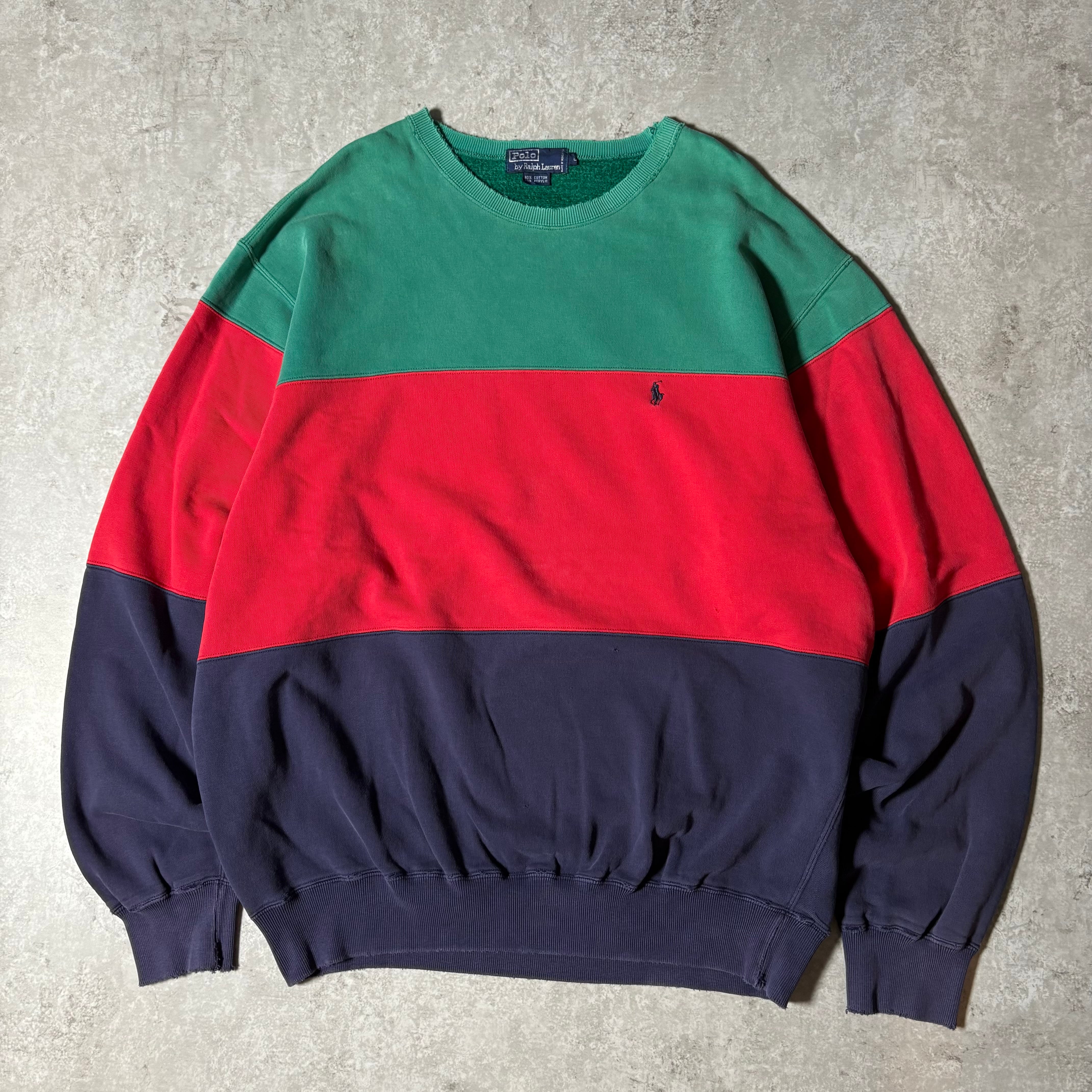 1990s “Polo by Ralph Lauren” Multi Color One Point Sweatshirt