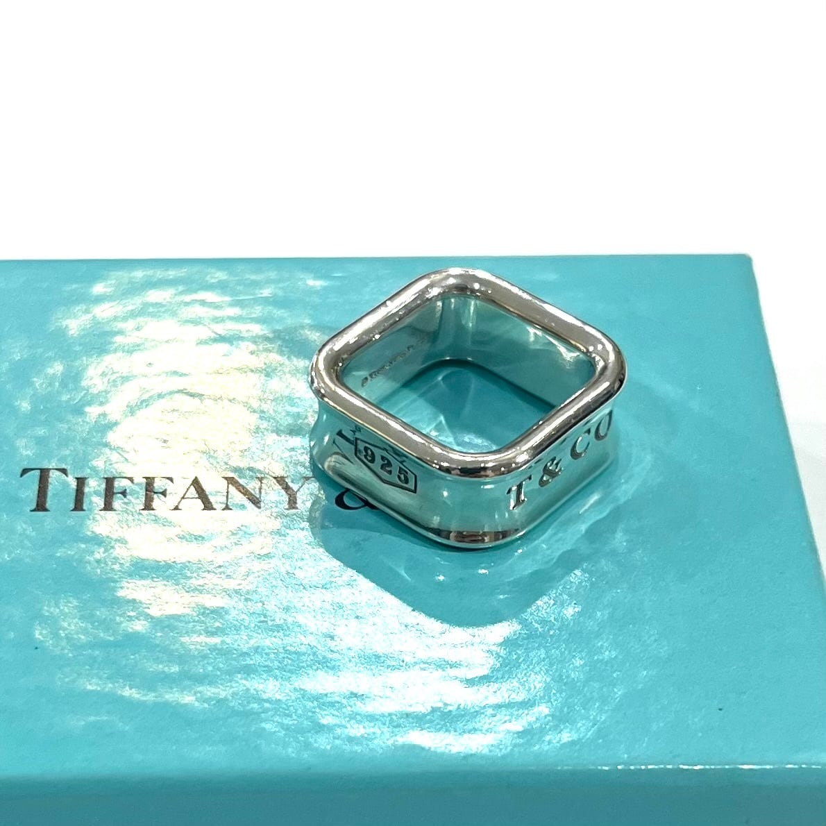 TIFFANY&CO.】【7-8号】2660 T&CO 1837 スクエアリング／シルバー925