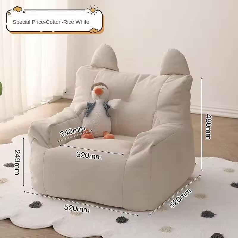 コットン生地のシングルソファ|ホワイト