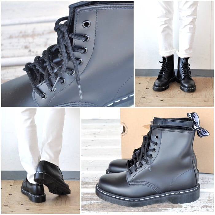 Dr.Martens 　ドクターマーチン 　8ホールブーツ 　ホワイトステッチ　レザーブーツ　２４７５８００１　１４６０WS |  bluelineshop powered by BASE