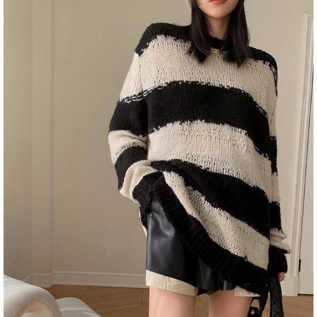 loose v-neck knit　10988