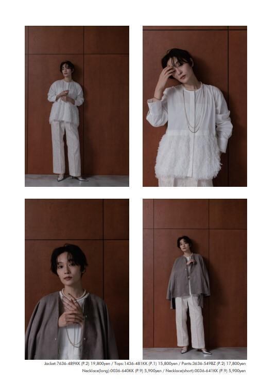 【CHIGNON】フェザーフリンジ切替シャツ[1436-481KK]