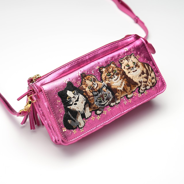 お財布ポシェット Nathalie Lete Cats(pink)