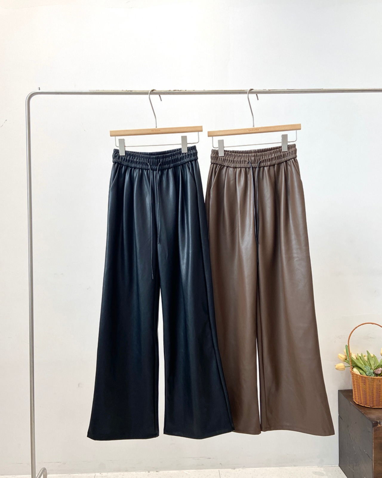 リラックスフェイクレザーパンツ 2color A0569 - 7