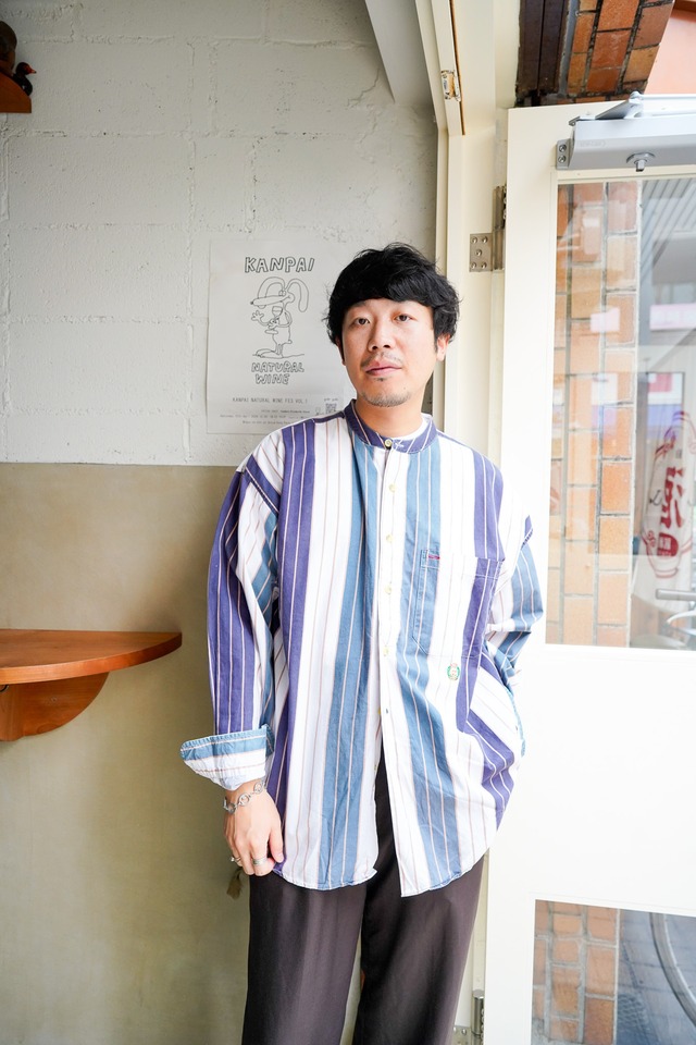 【1990s】"ZIZA" Cotton 100% Long Sleeve Stripe Shirts / 6-267