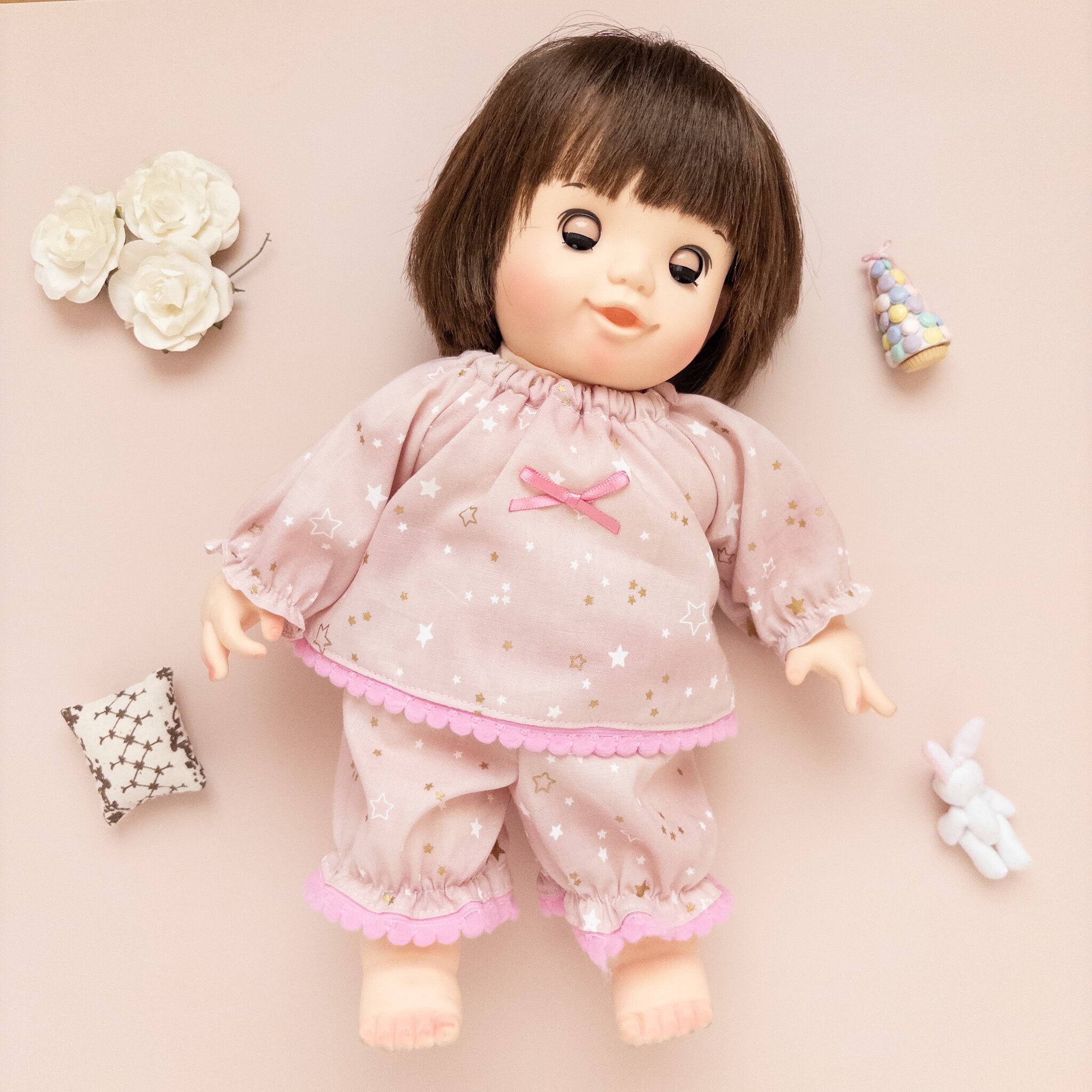 スモックパジャマ(星ピンクイチゴ)ぽぽちゃん | dollkamiyu