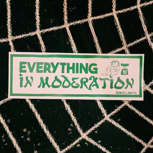 CAN'T DO ANYTHING IN MODERATION !!!” BUMPER STICKER